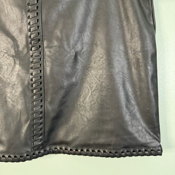 INC International Concepts Skirt Womens L Mini Faux Leather Party Black NWT - Picture 3 of 8